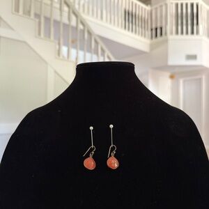 Orange Bead Dangle Earrings